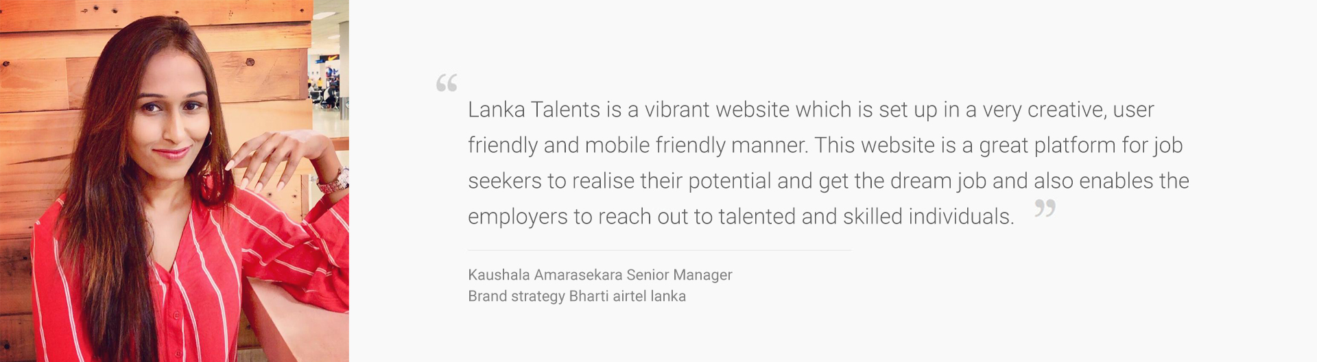 A client comments on New Job vacancies on Lanka talents
